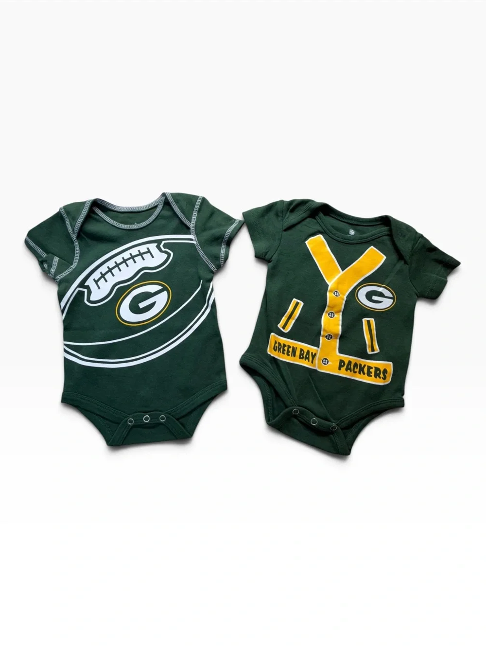 Green Bay Packers Baby Bodysuit Lot 3-6 Months NFL Team Apparel 2 Piece